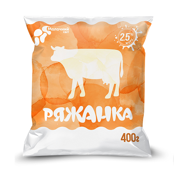 Ряжанка 2,5% жиру "Молочний світ" 400 г.